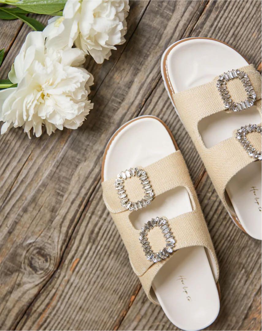 日本入荷 Herlipto 37 DoubleStrapCrystalSandals サンダル 日本入荷 Herlipto 37 DoubleStrapCrystalSandals サンダル