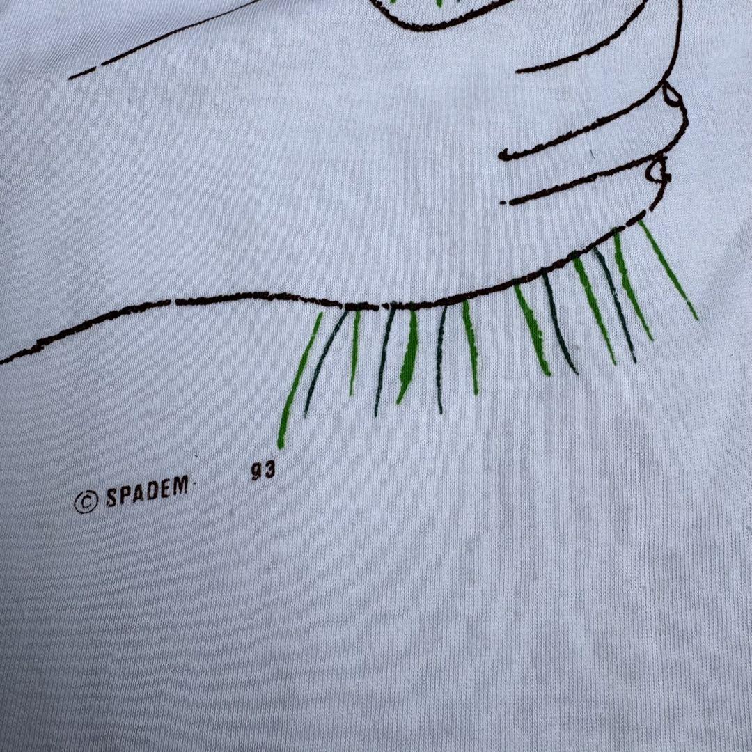 90s picasso deadstock 花持つ手　ART 半袖　Tシャツ