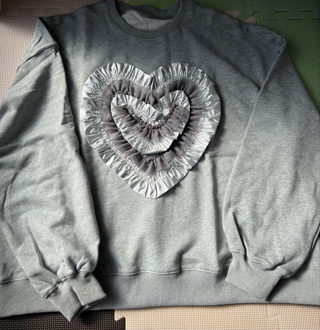 poppy HEART TULLE SWEATSHIRT トップス