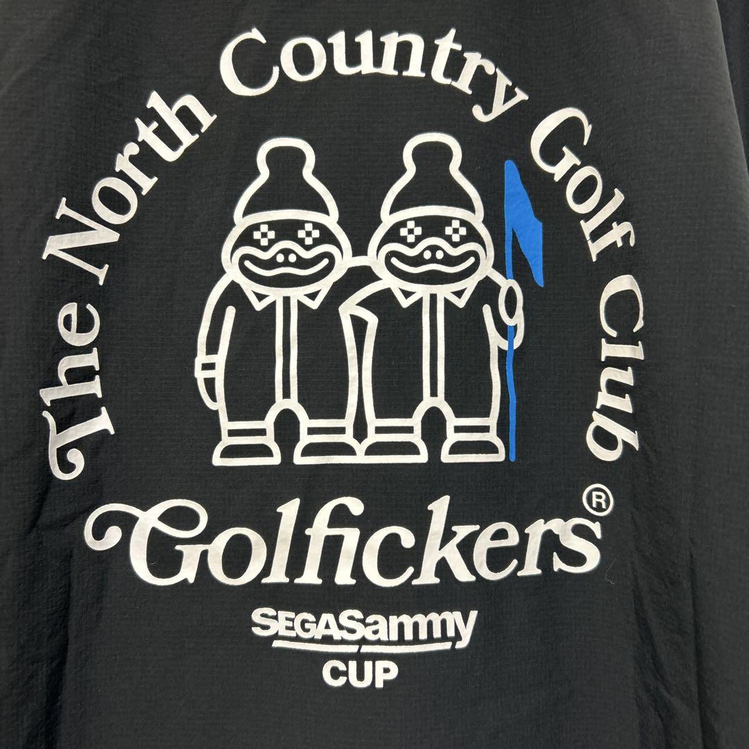 Golfickers 黒ポロシャツ ジッパー付き