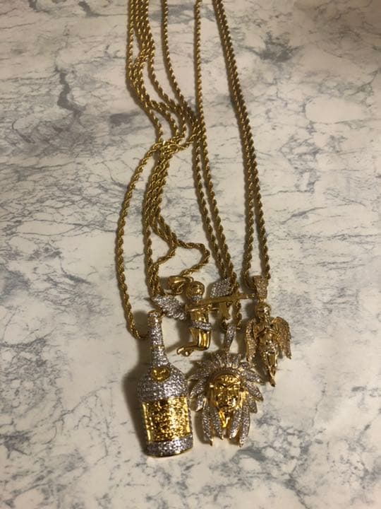 最終価格❗️ゴールドセット ダイヤ ロープチェーン 18k 喜平