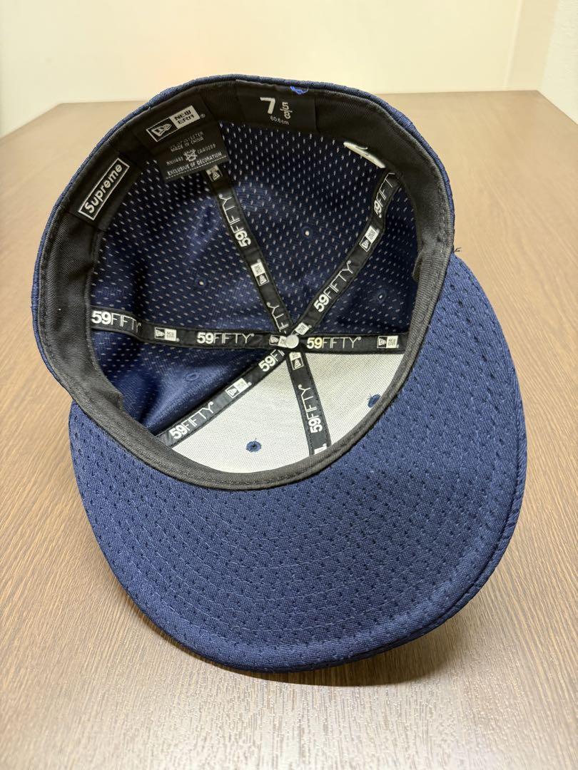 希少 7 5/8 supreme mesh box logo new era