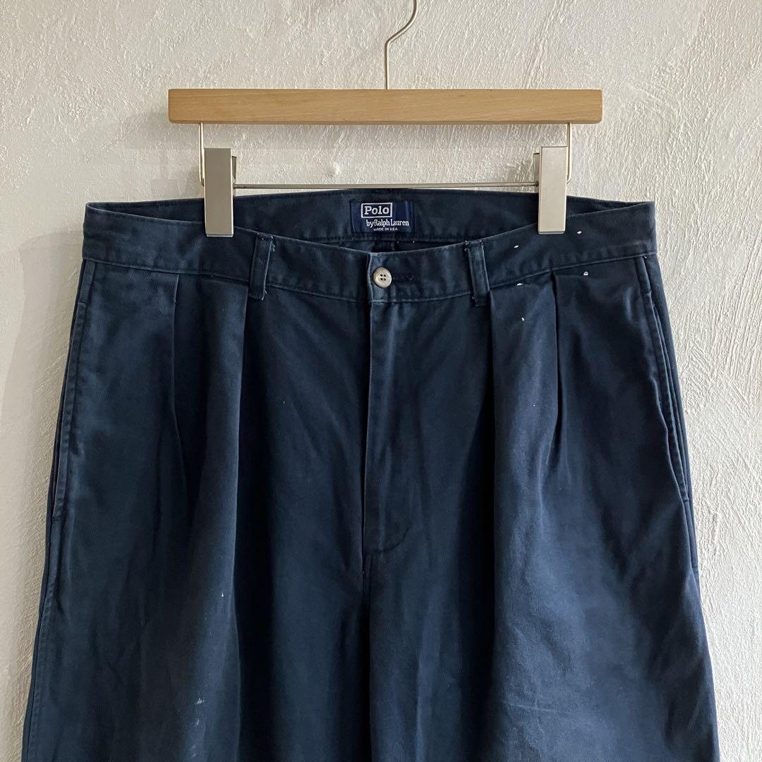 USA製 POLO by Ralph Lauren タックチノ ネイビー