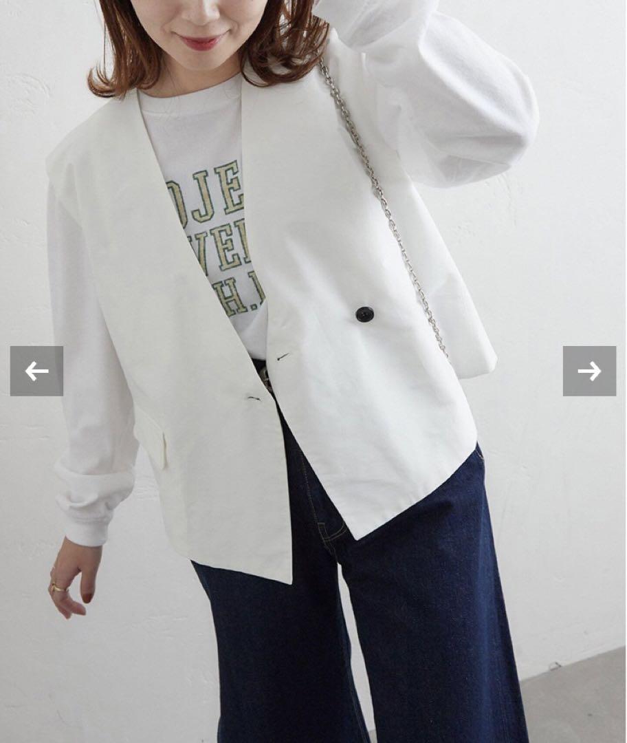 JOURNAL STANDARD✖️金子綾　ホワイトベスト　BOXYベスト AYA KANEKO×JOURNALSTANDARD】BOXYベスト