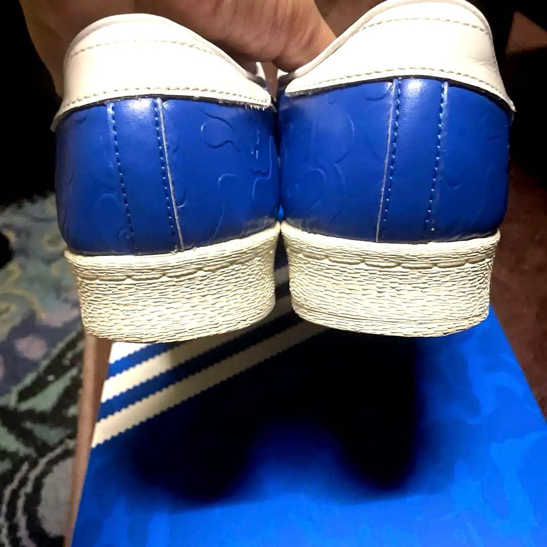 A Bathing Ape Superstar 青 レザー スニーカー A Bathing Ape Superstar 青 レザー スニーカー