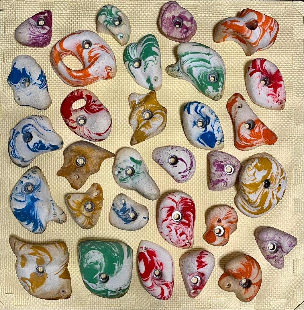 クライミングホールド30個セット マーブル模様目立った傷や汚れなし