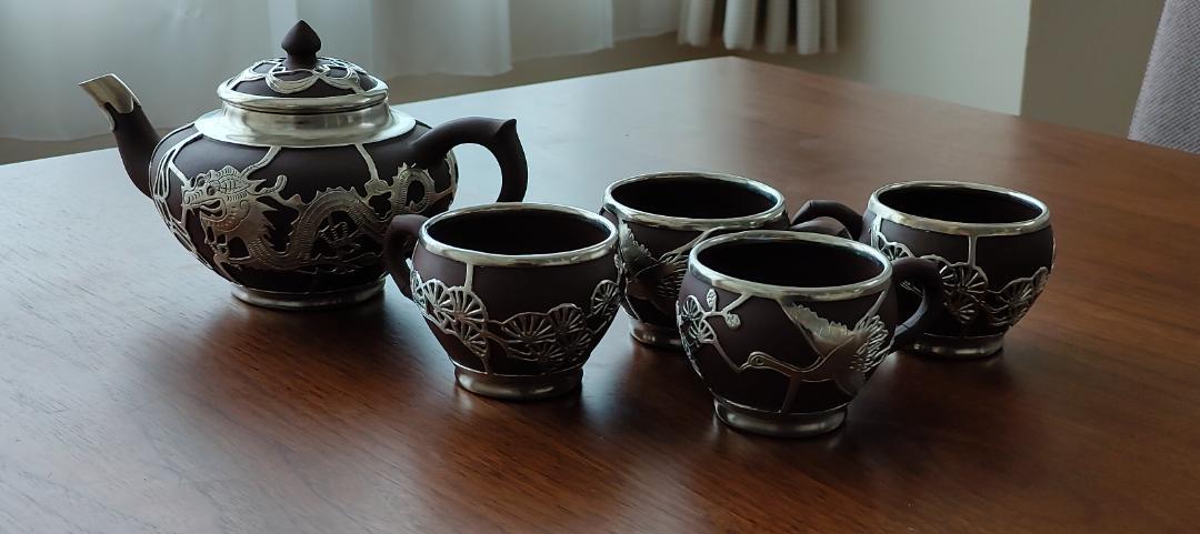 ドラゴン彫刻の中国茶器セット
