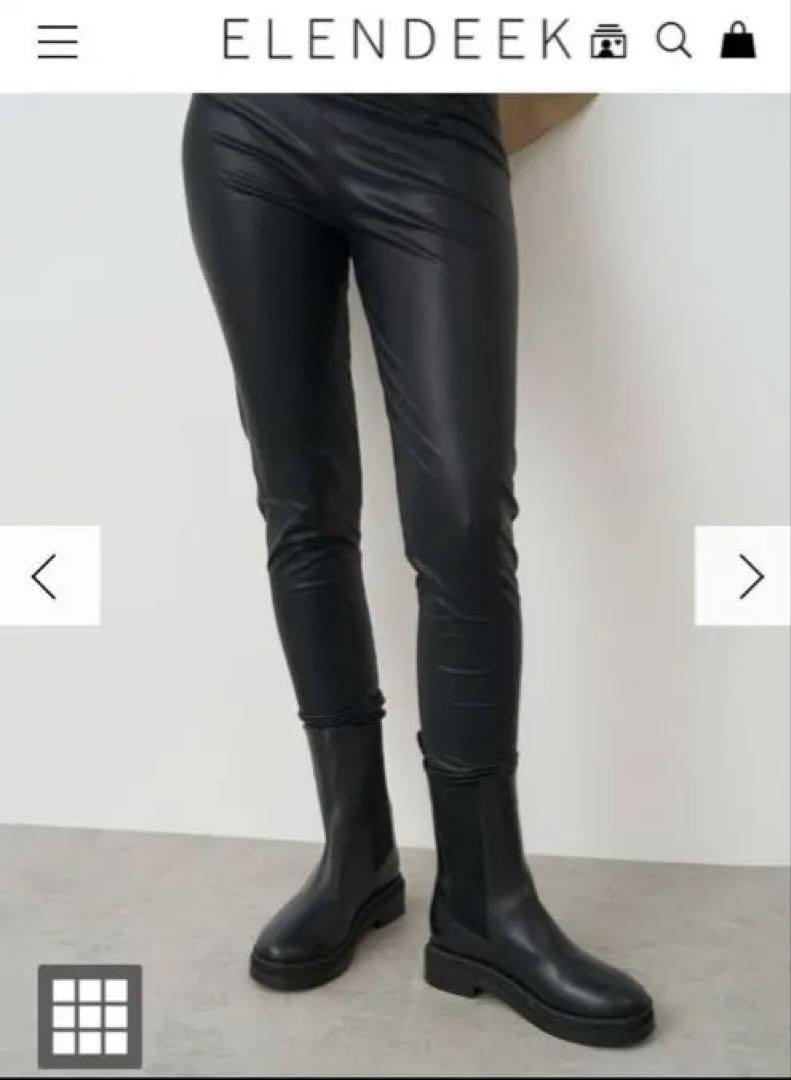 【500円引きクーポン】 LEATHER FAUX ELENDEEK LEGGINGS 02 ブラック レッグウェア