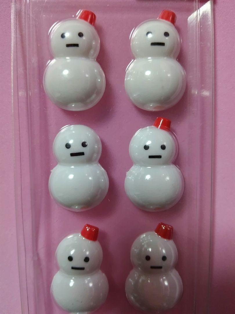 デコパーツ☆雪だるま☆立体シール☆2種類☆7個入り