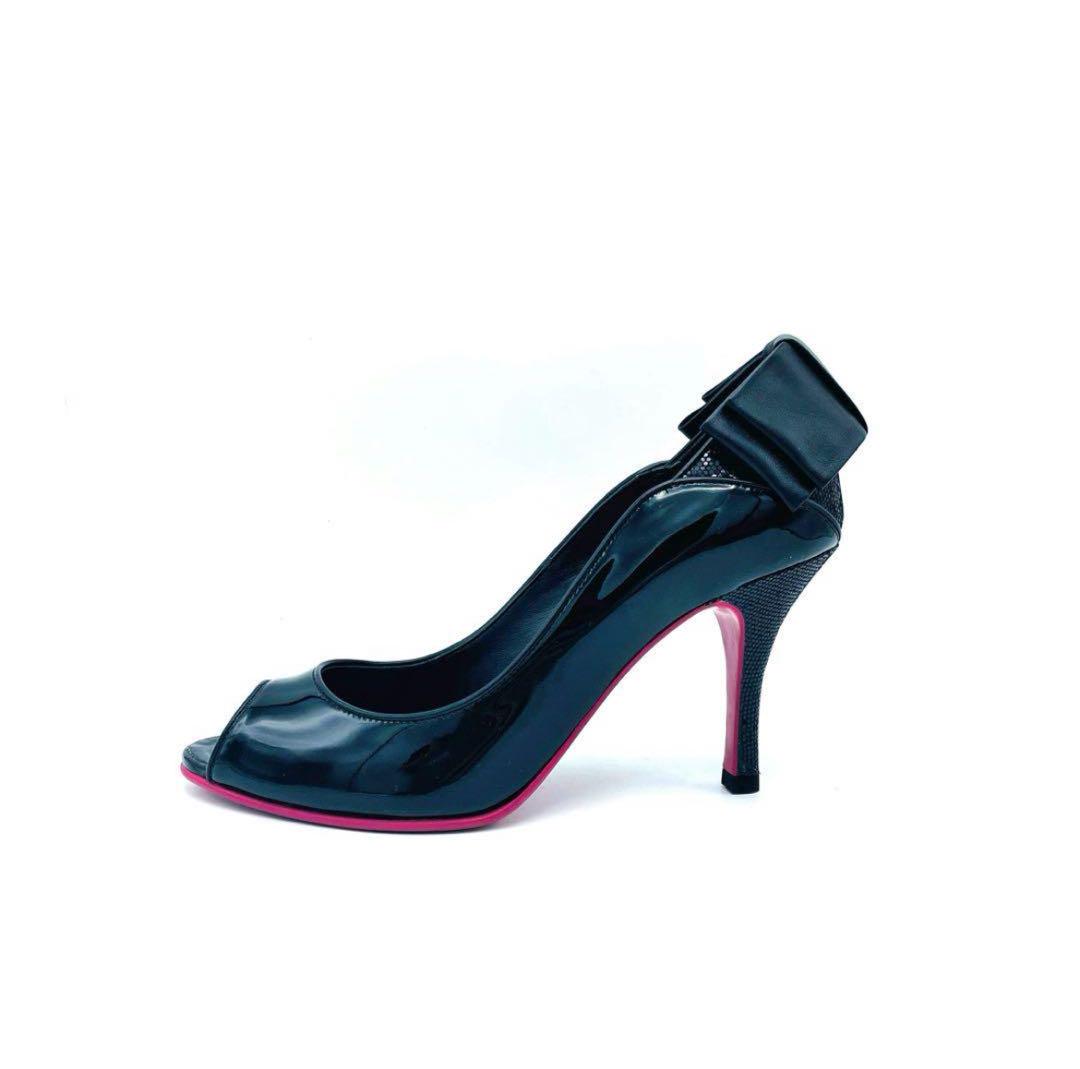 新品　Diana ダイアナ　パンプス　ピンクソール　ブラック　エナメル　1845