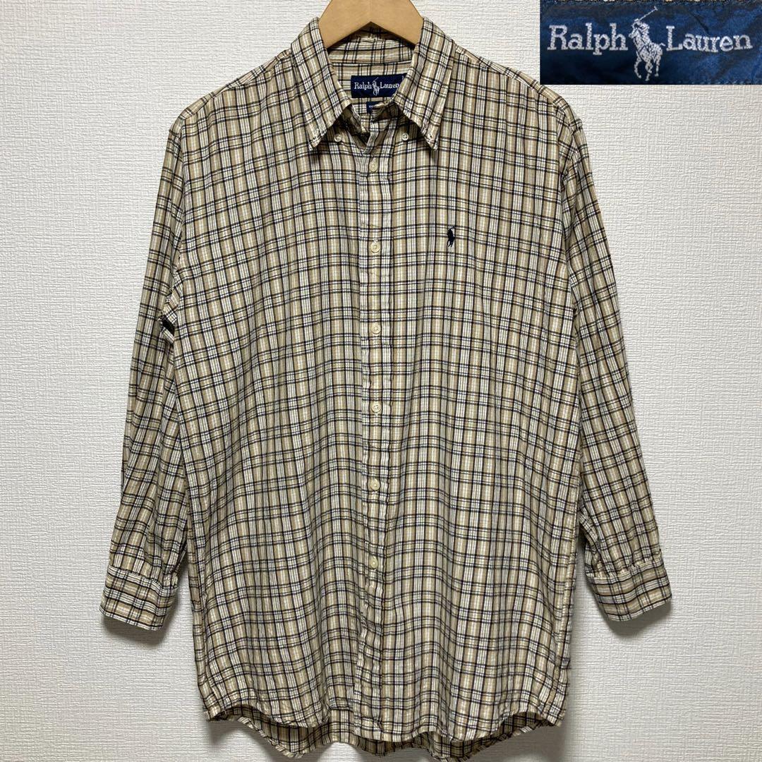 90s ラルフローレン ヴィンテージ チェックシャツ 長袖 ボタンダウン