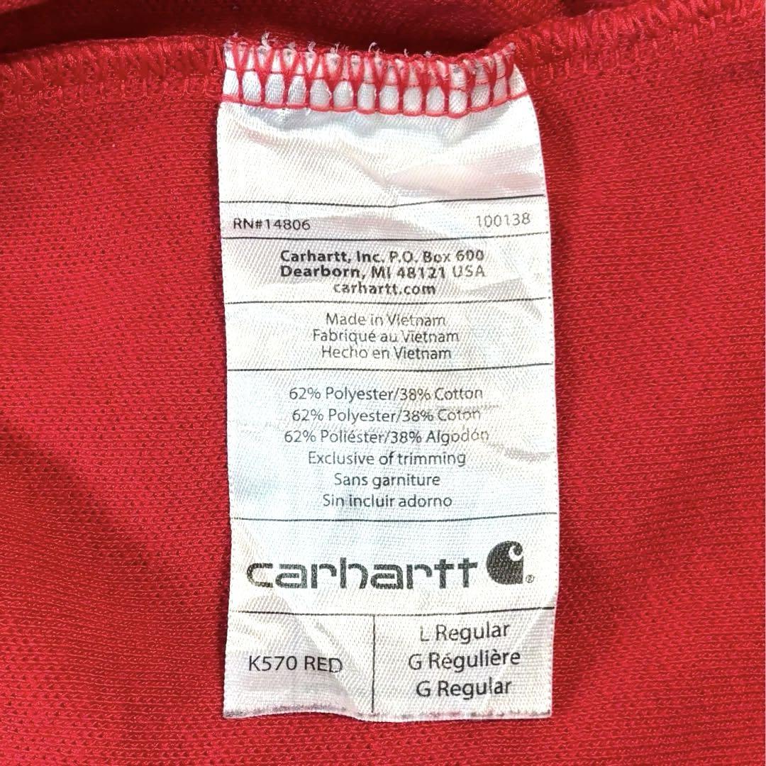 00s US古着　carhartt ストア系　半袖ポロシャツ　レッド　L