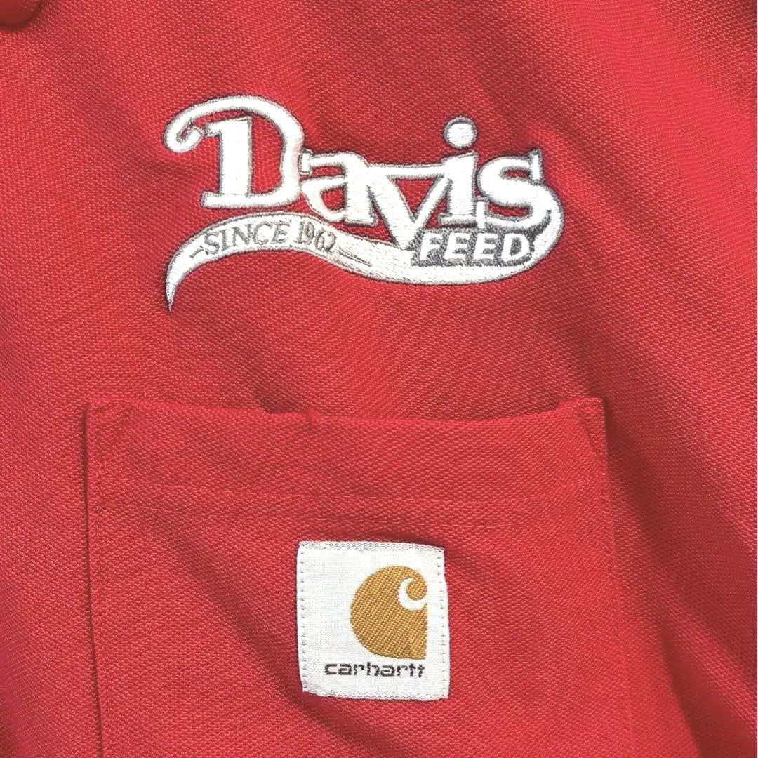 00s US古着　carhartt ストア系　半袖ポロシャツ　レッド　L