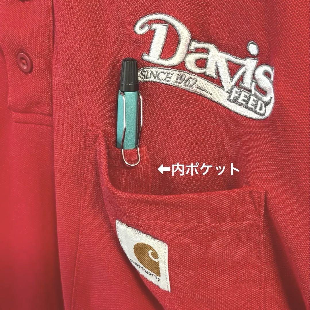 00s US古着　carhartt ストア系　半袖ポロシャツ　レッド　L