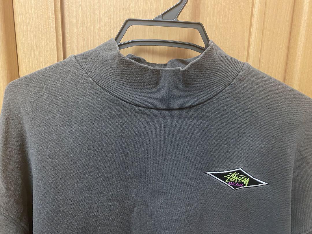 stussy モックネック ハイネック スウェット 刺繍ロゴ レア