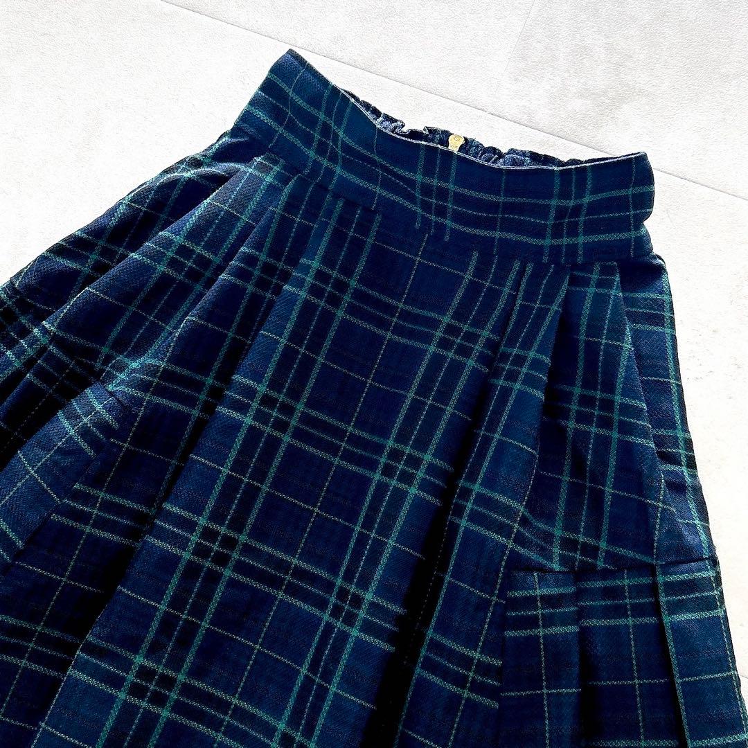 希少✨人気 ジェンヌ タータンチェックタックフレアスカート 近年