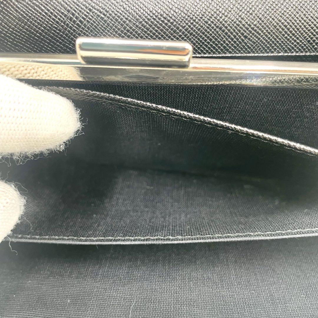 美品 バーバリー 長財布 折り財布 ノバチェック キャンバス がま口 ブラック