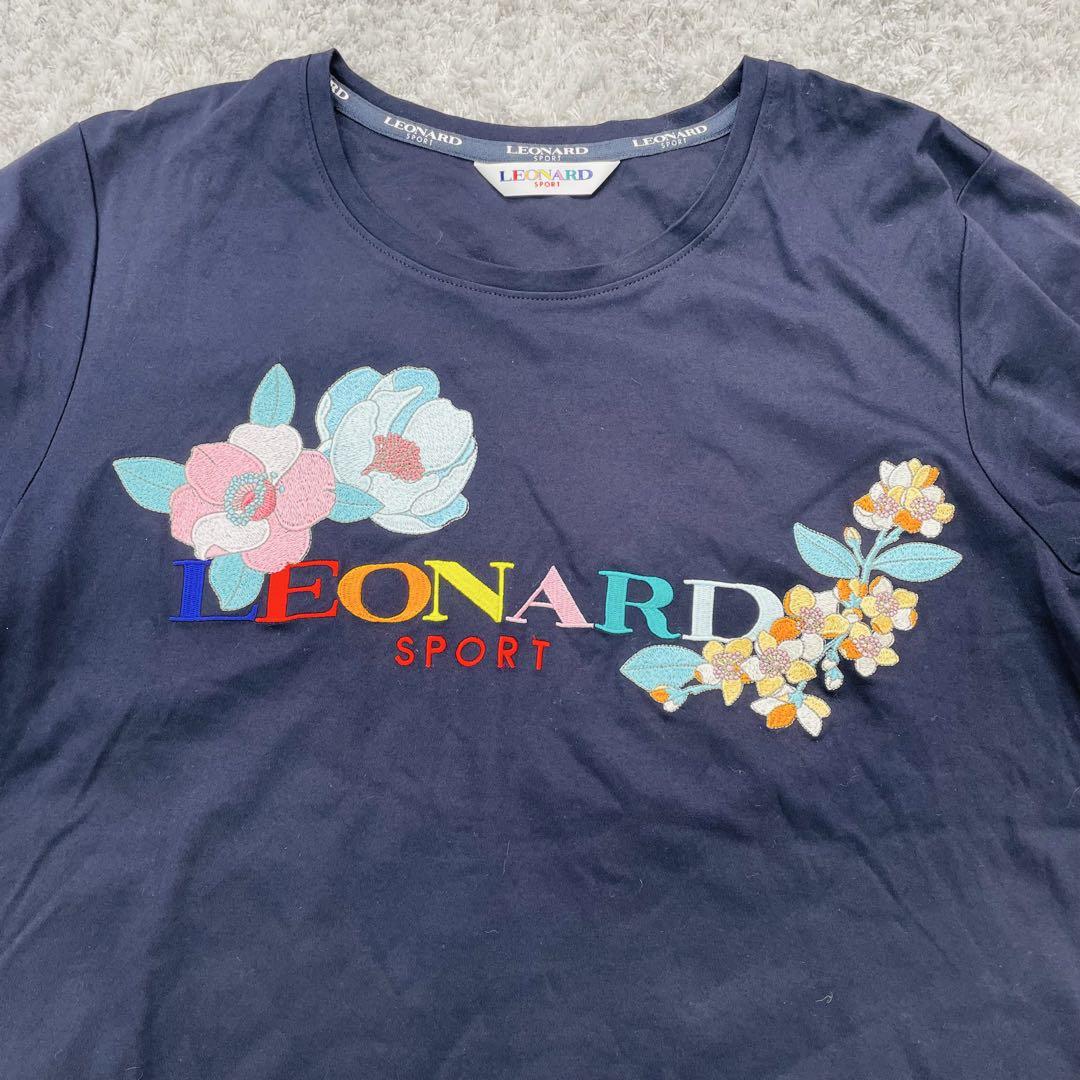 るーくa622【LEONARD】L相当　黒　トップス　Tシャツ　刺繍
