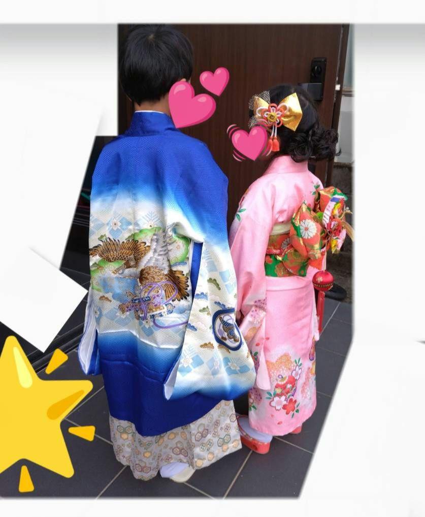 【確認用2】男の子6歳前後　卒園　七五三　お正月着物 青　ピカピカ　派手ブルー