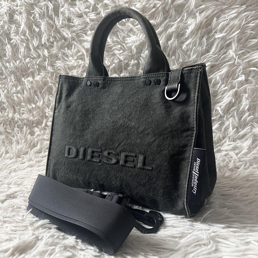 DIESEL ディーゼル 2way ショルダーバッグ デニム ロゴ ブラック