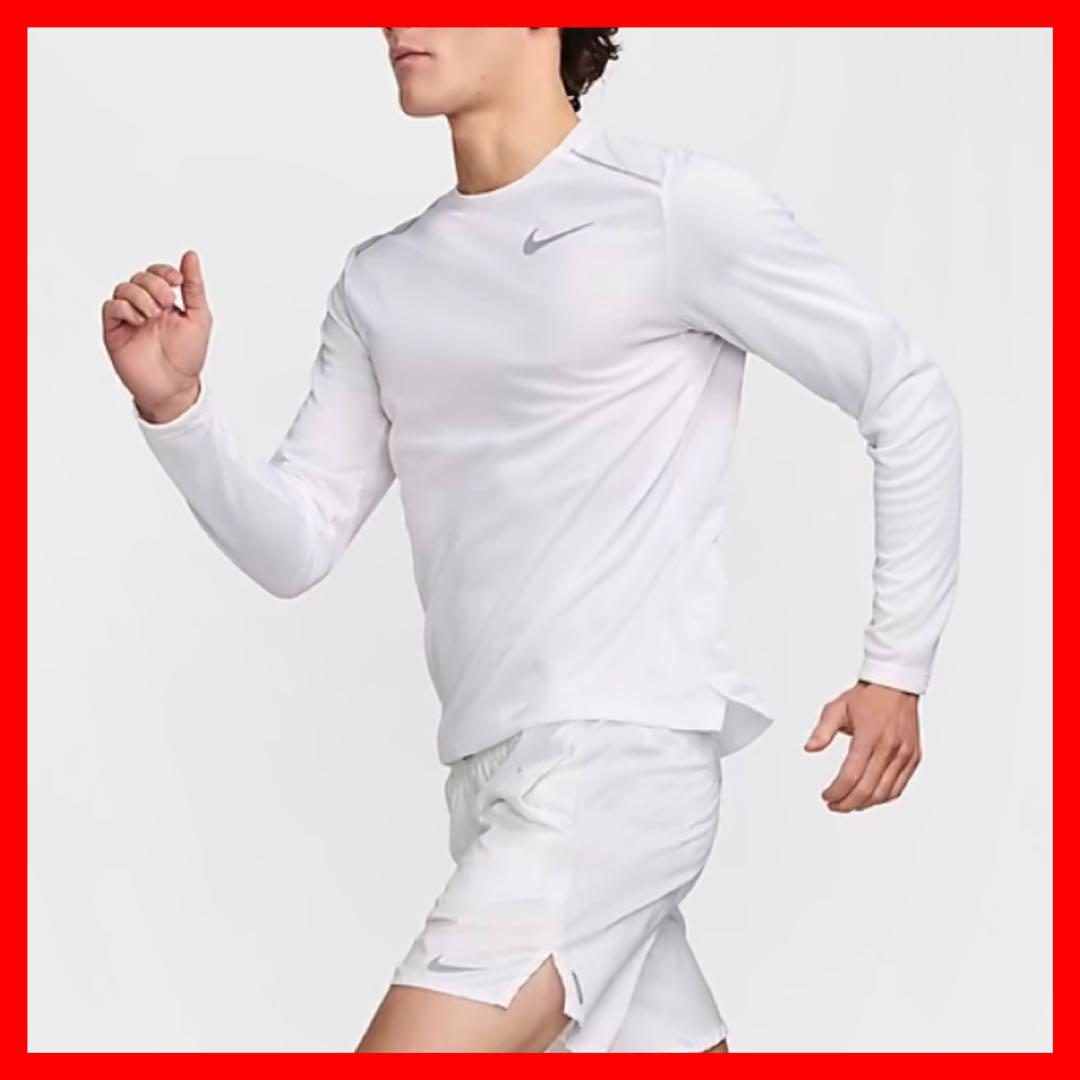 NIKE ナイキ　Dri-FIT マイラー　長袖　ランニング　M　ホワイト 白