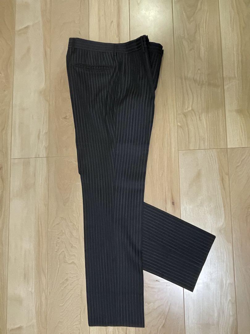 SUITSELECT A4 3ピース ★ ブラック ストライプ