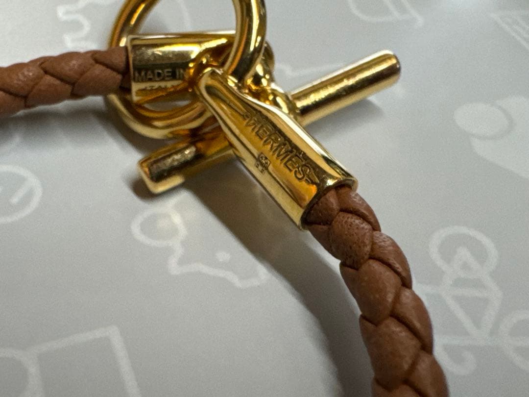 HERMES ブラウンレザーブレスレット エルメス HERMES ブラウンレザーブレスレット エルメス