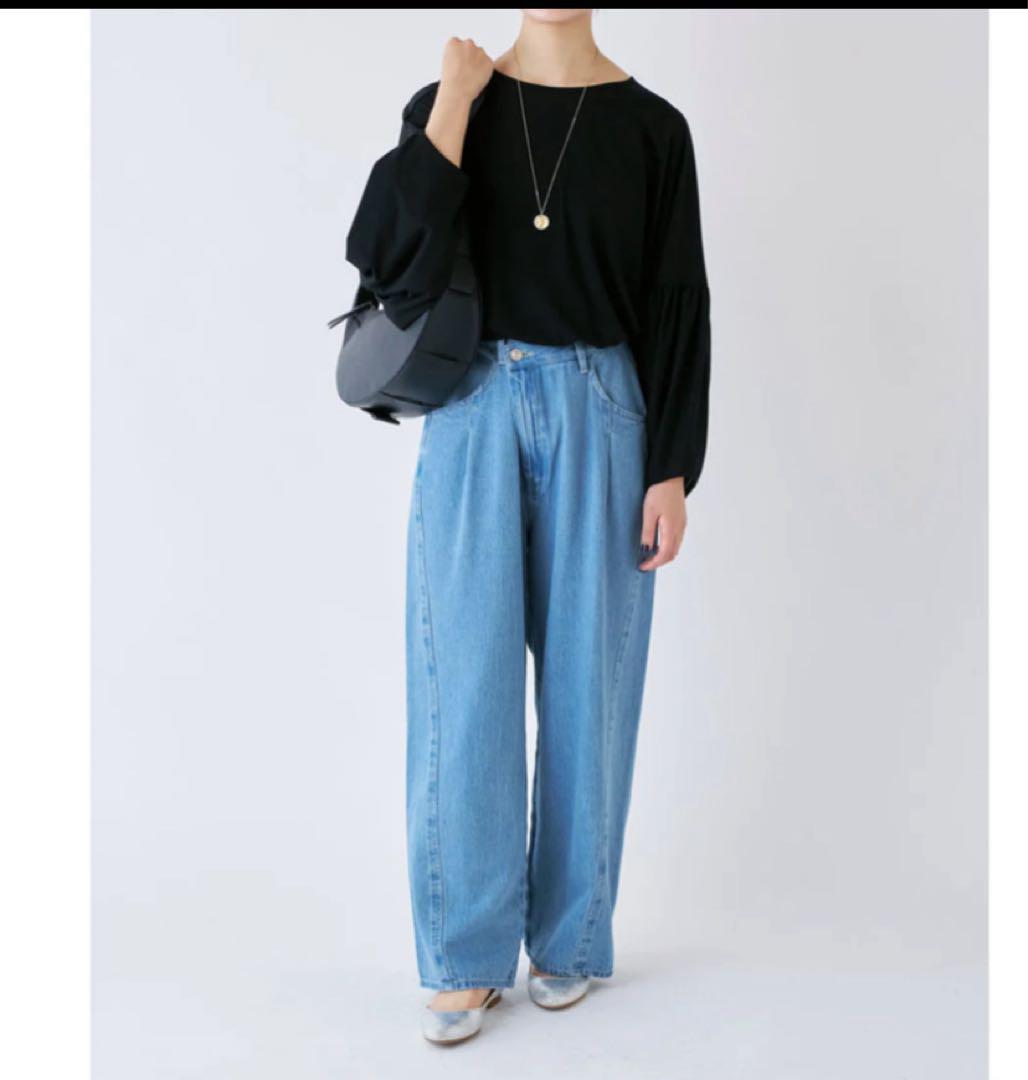 BEARDSLEY(ビアズリー) 袖ギャザーシアーTee ブラック18700円