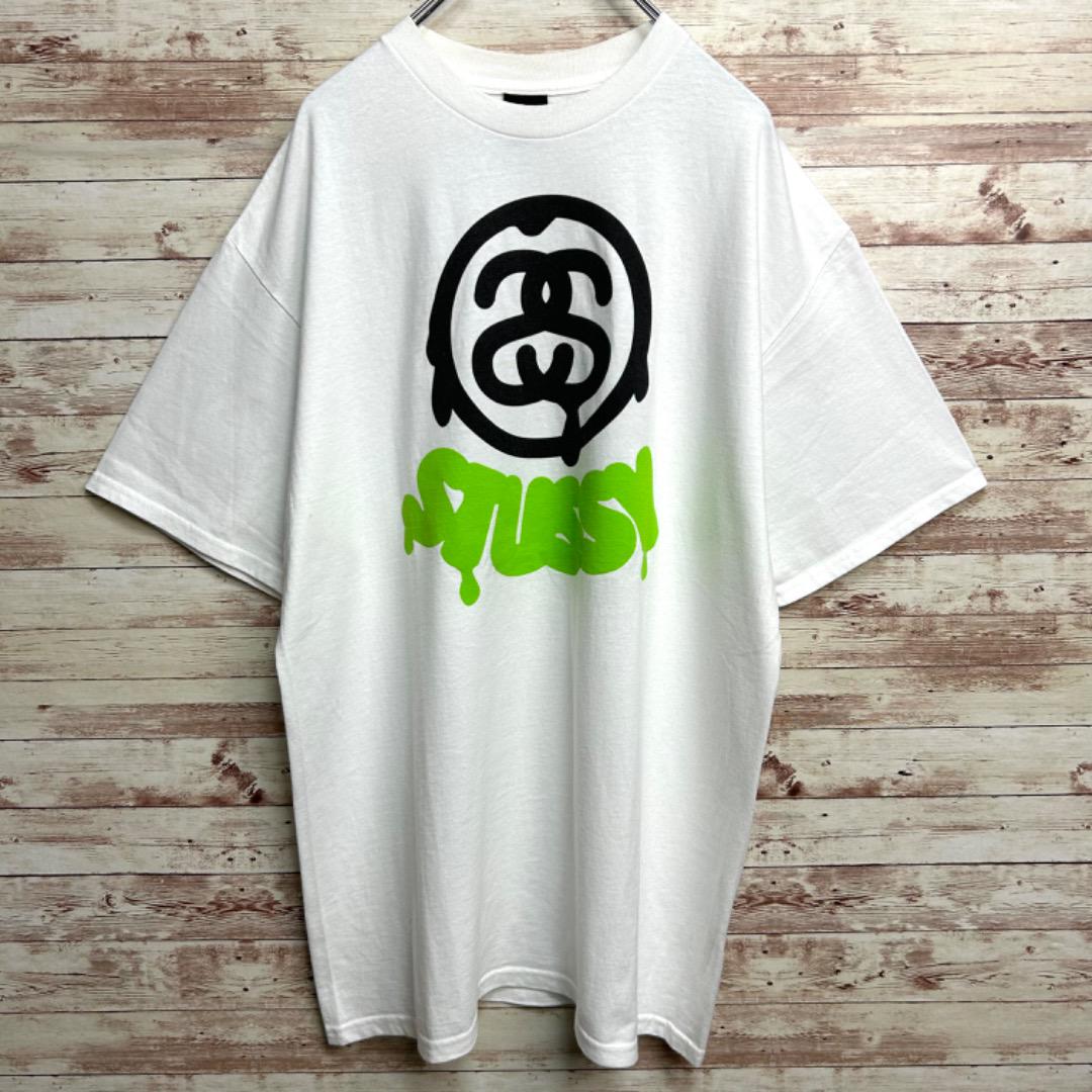 古着 00's y2k ステューシー SSリンクロゴtシャツ 白 XL - メルカリ