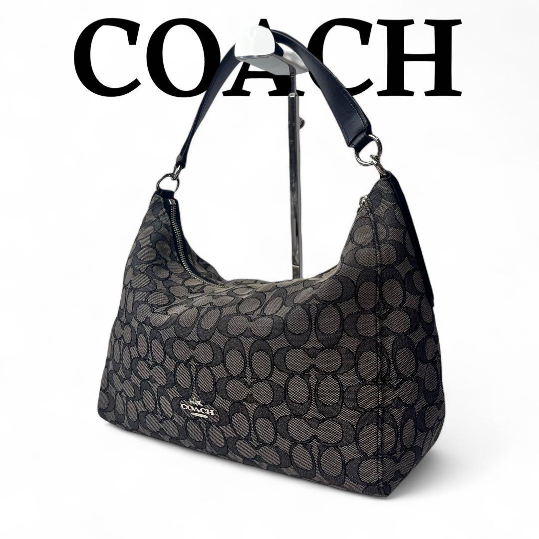 美品✨ COACH コーチ ワンショルダーバッグ 肩掛け シグネチャー 三日月型