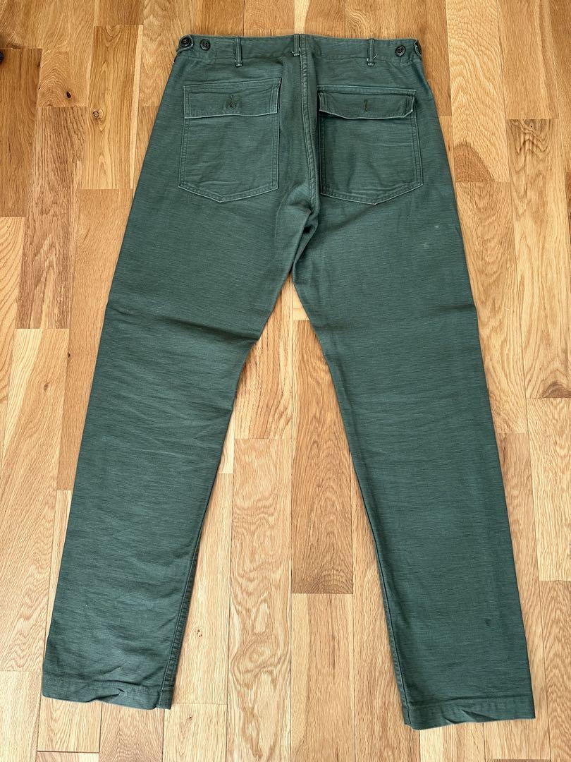 美品 orSlow US ARMY ファティーグパンツ ベイカー バックサテン