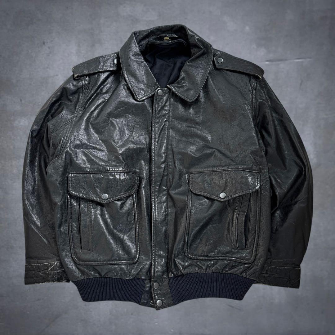短丈◎ 80s~ UNKNOWN A-2 Type Leather Jacket