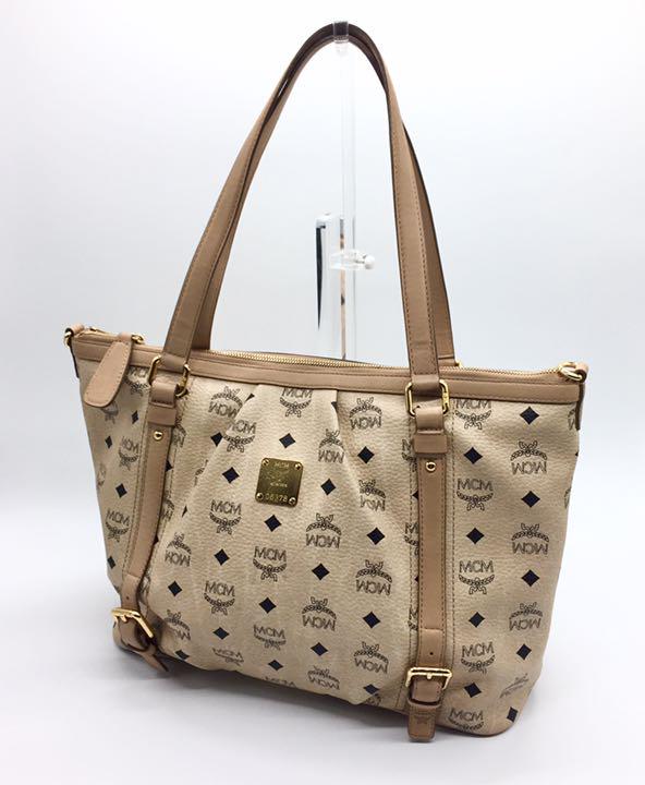 MCM エムシーエム ヴィセトス柄 レザー トートバッグ ゴールド金具