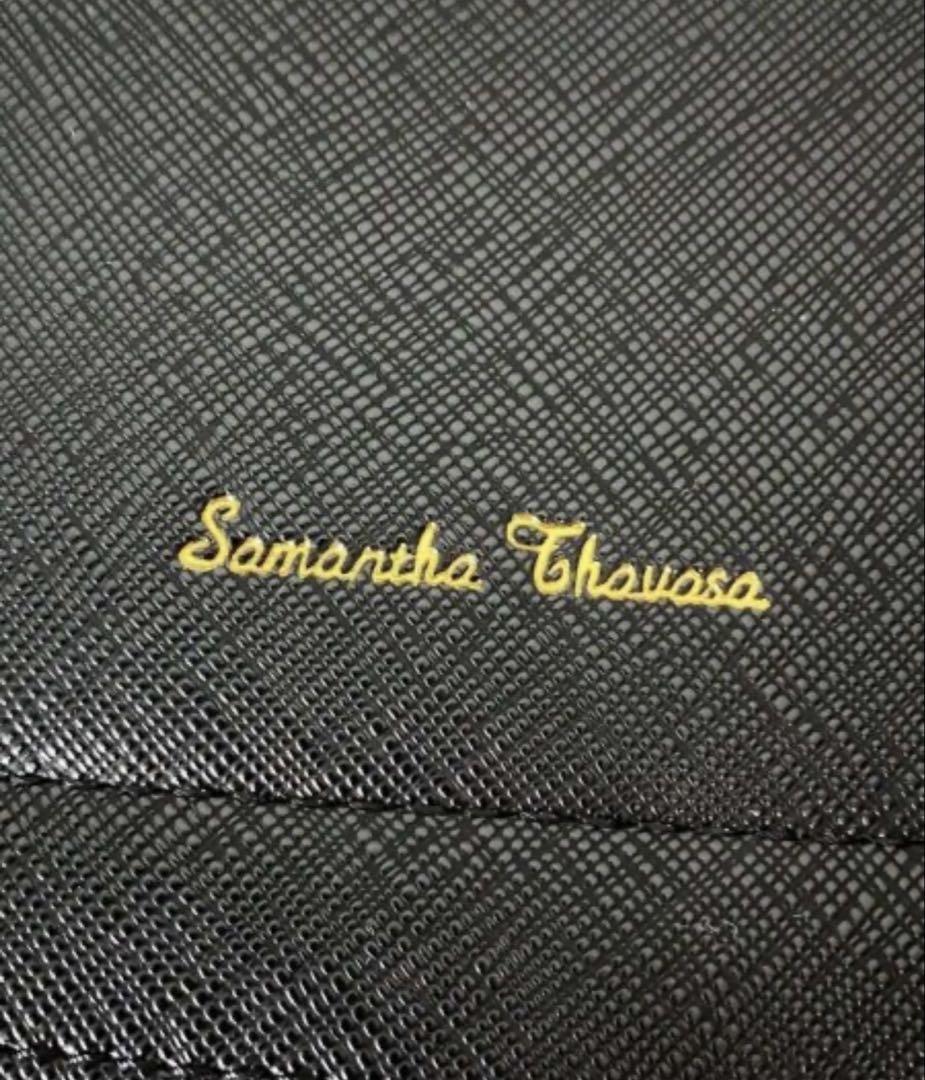 ブラックトートバッグ　フェイクレザー　Samantha Thavasa