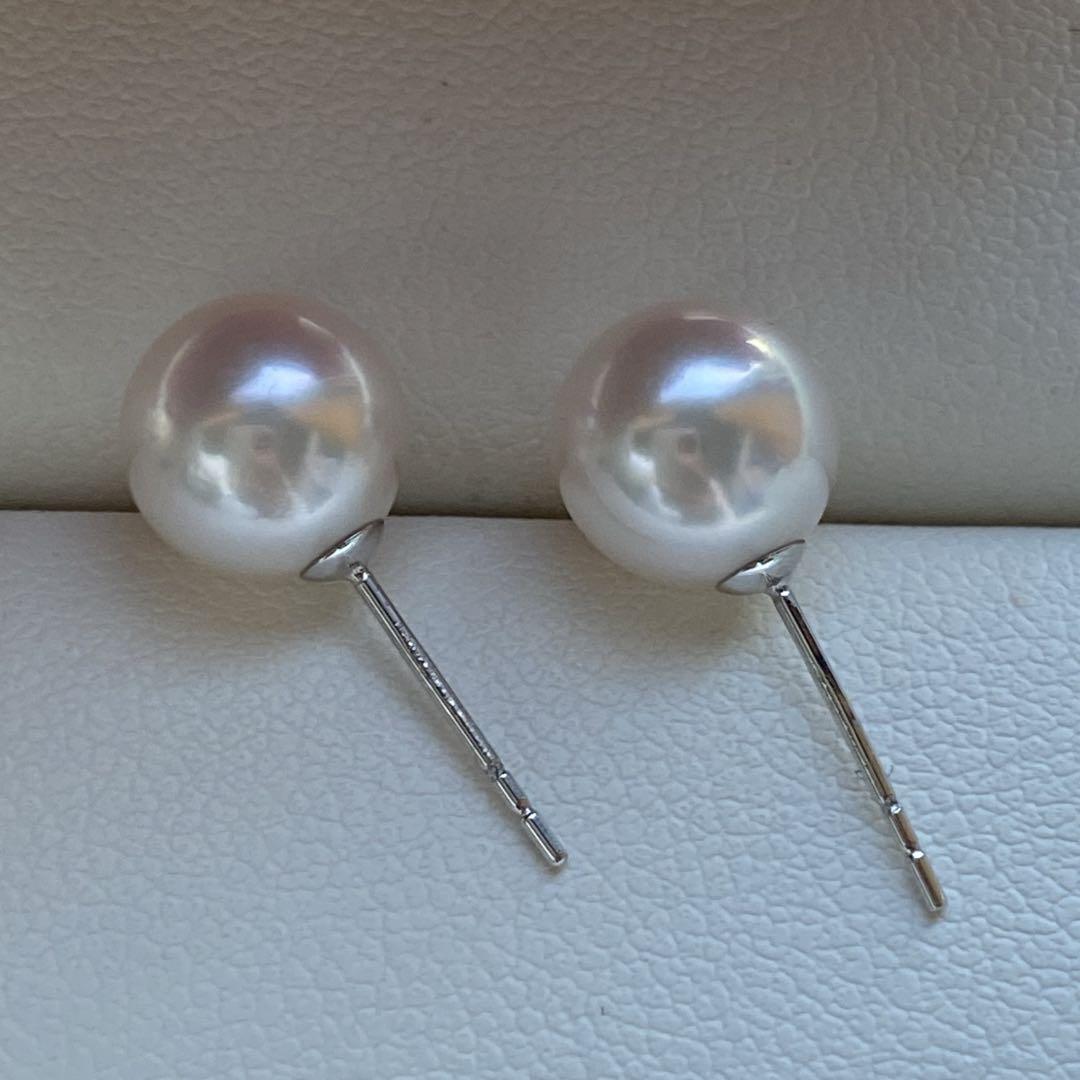 881 高品質❣️18k！あこや真珠！テリすごく良い！8.5-9mmパールピアス