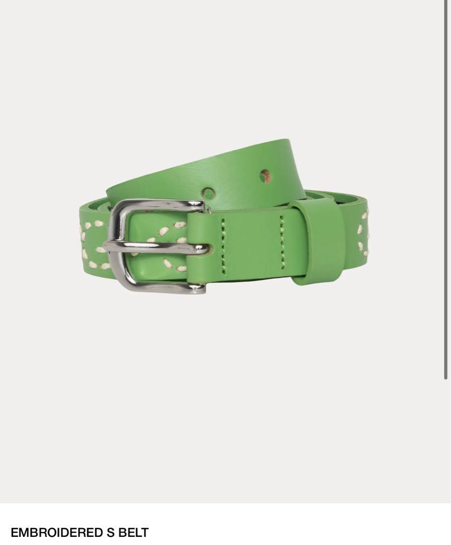 STUSSY EMBROIDERED S BELT グリーン
