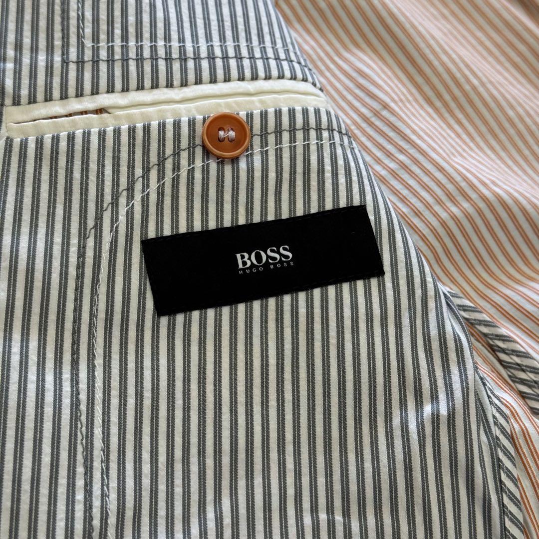 良品✨Hugo Boss テーラードジャケット リネン ストライプ 大きいサイズ 良品✨Hugo Boss テーラードジャケット リネン ストライプ