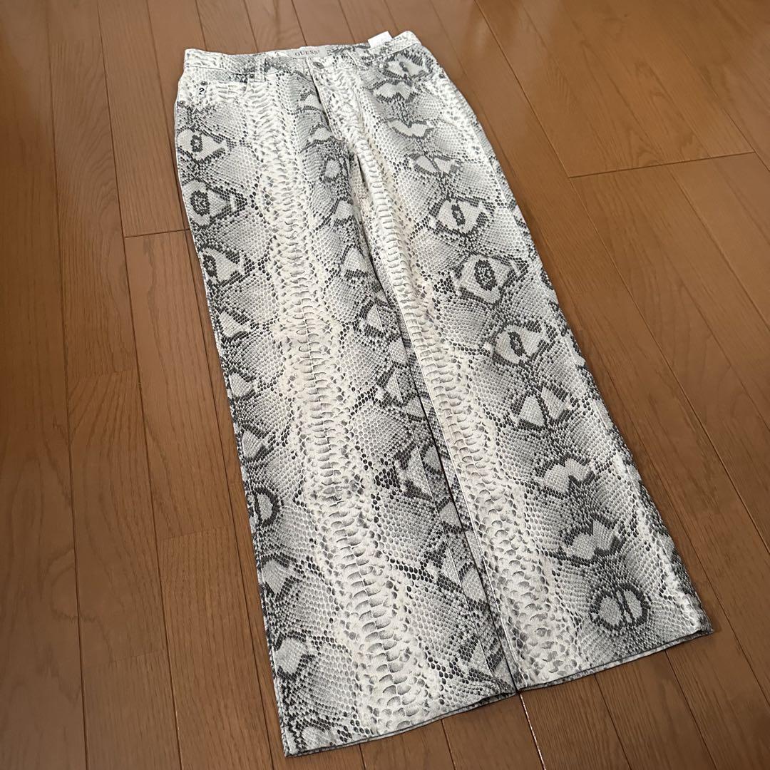 選ぶなら GUESS 90s イタリア製 蛇 ストレート ヴィンテージ デニム パイソン パンツ
