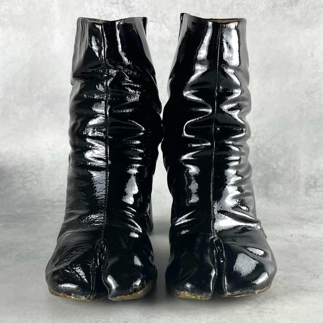 【60％OFF】 マルジェラ tabi Margiela 希少 足袋 24 ブラック パテント 靴