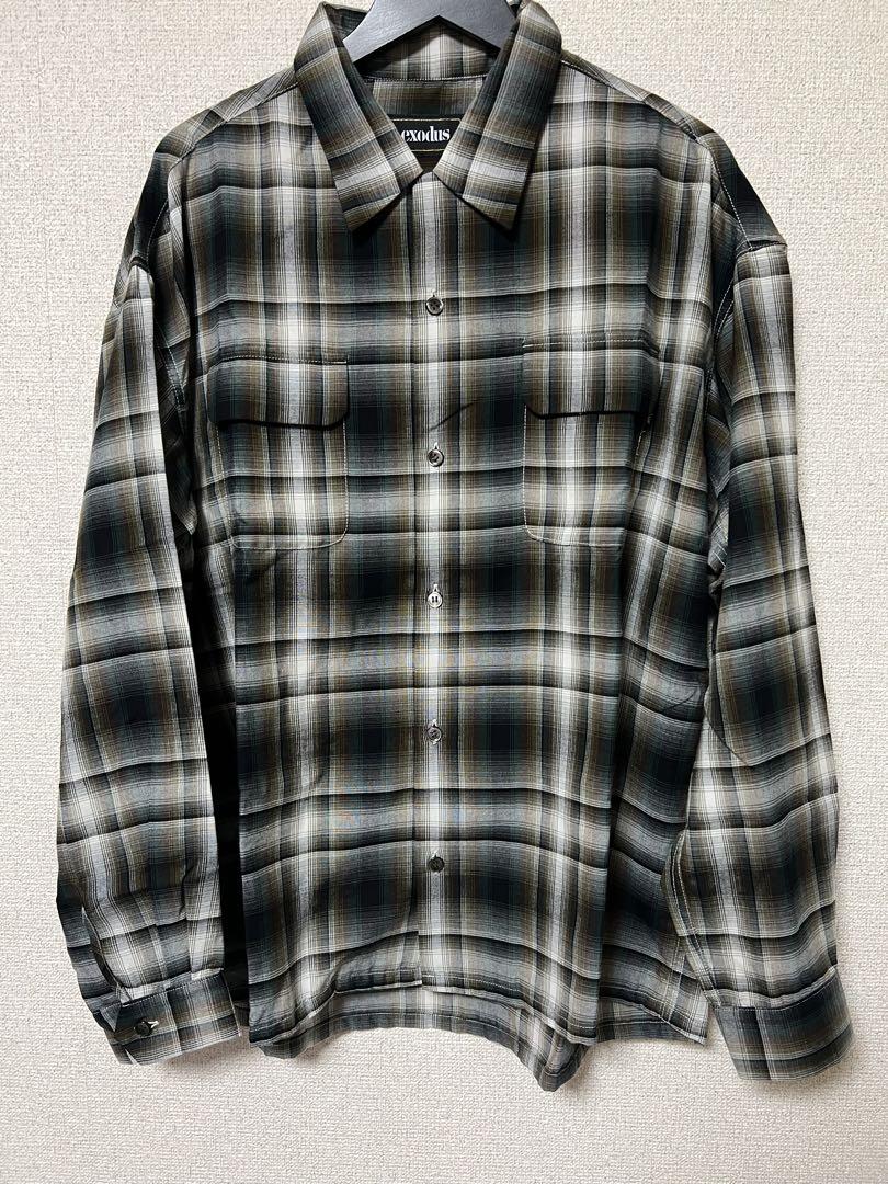トップス EXODUS ombre check shirts exodus/OMBRE CHECK ORIENTAL SHIRT（BROWN）［オンブレチェック