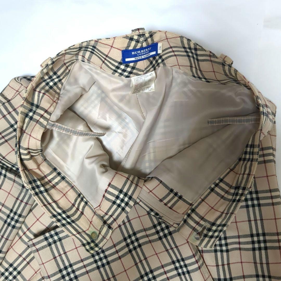 Burberry バーバリー ブルーレーベル ノバチェック柄パンツ 34