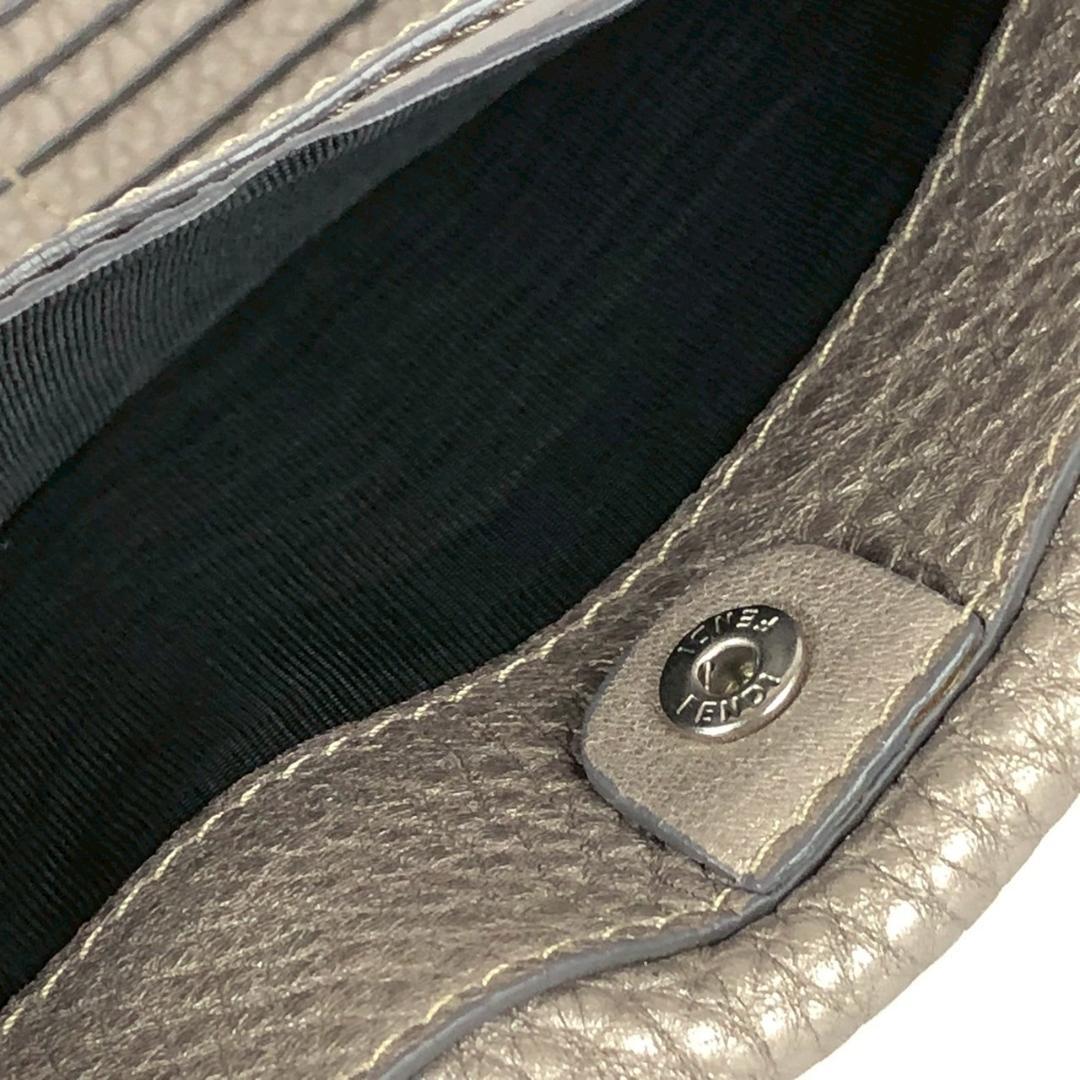 FENDI フェンディ セレリア 二つ折り 長財布 グレー シルバー メンズ