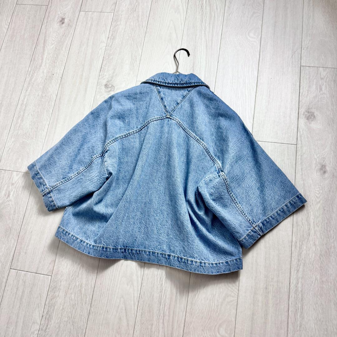 【極美品】ボッテガヴェネタ　デニム　シャツ　ブラウス　ライトブルー　クロップド 極美品☆超高級モデル】ボッテガヴェネタ クロップドデニム