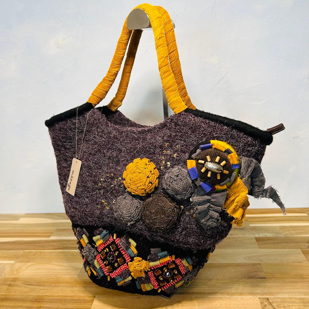 新品　mixage by jill デコラッシュ　バッグ　コサージュ　パープル