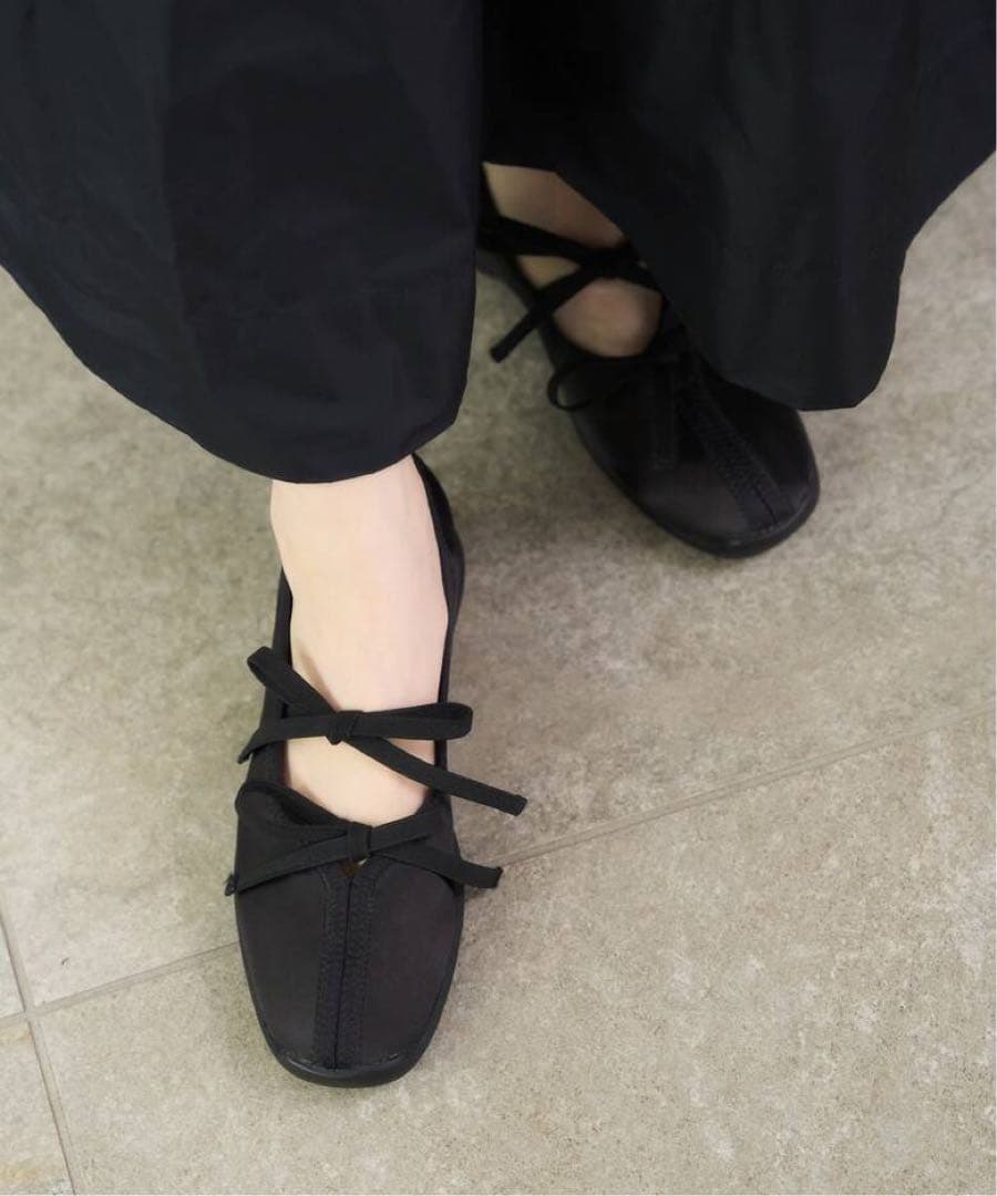 新品未使用 LE TALON Lダブルリボンバレリーナ ブラック 24.0 新品未使用 LE TALON Lダブルリボンバレリーナ ブラック 24.0