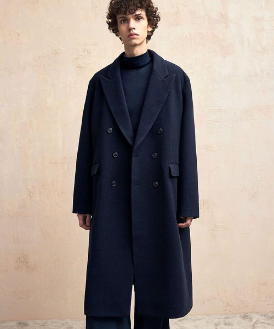 EMMA CLOTHES オーバーサイズメルトンロングダブルチェスターコート