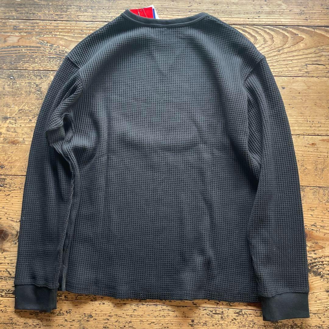 新品　25年秋冬　NANGAナンガ　ワッフル ロングスリーブTシャツ　黒　M