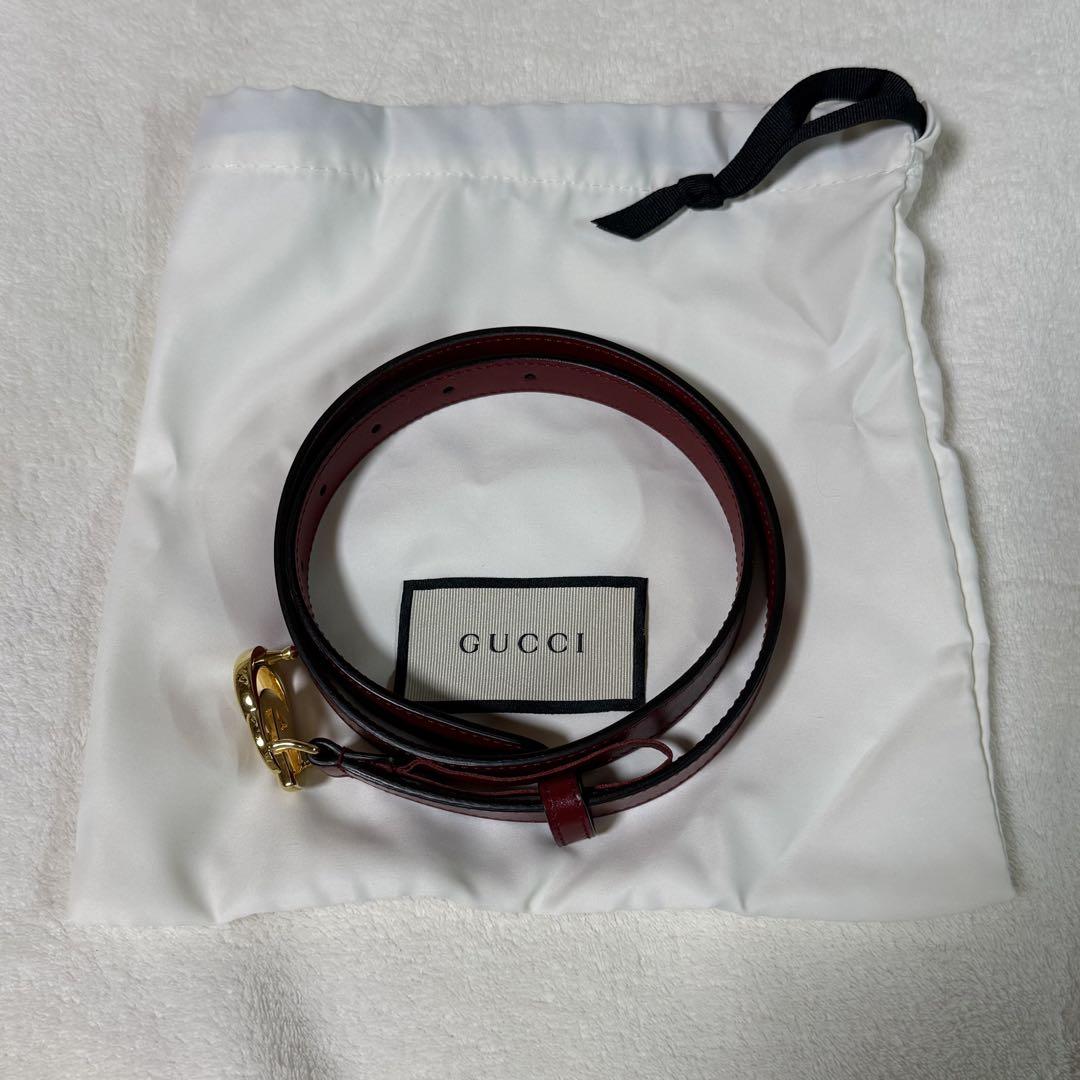 Gucci GGロゴ ベルト 黒 レザー