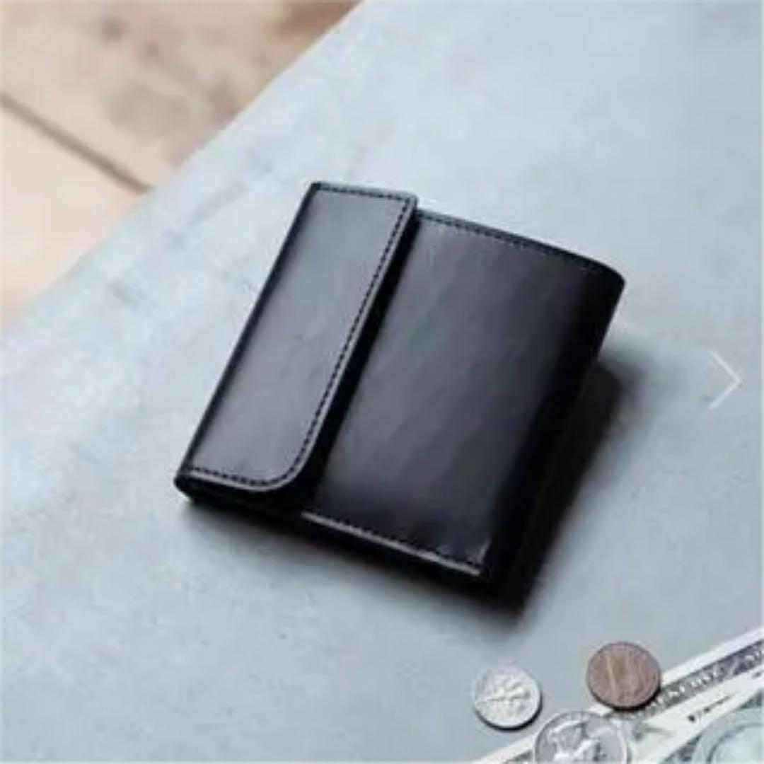 得価日本製 土屋鞄ブラックヌメ スモールウォレット美品 JPGQt-m84127318010 再入荷新作