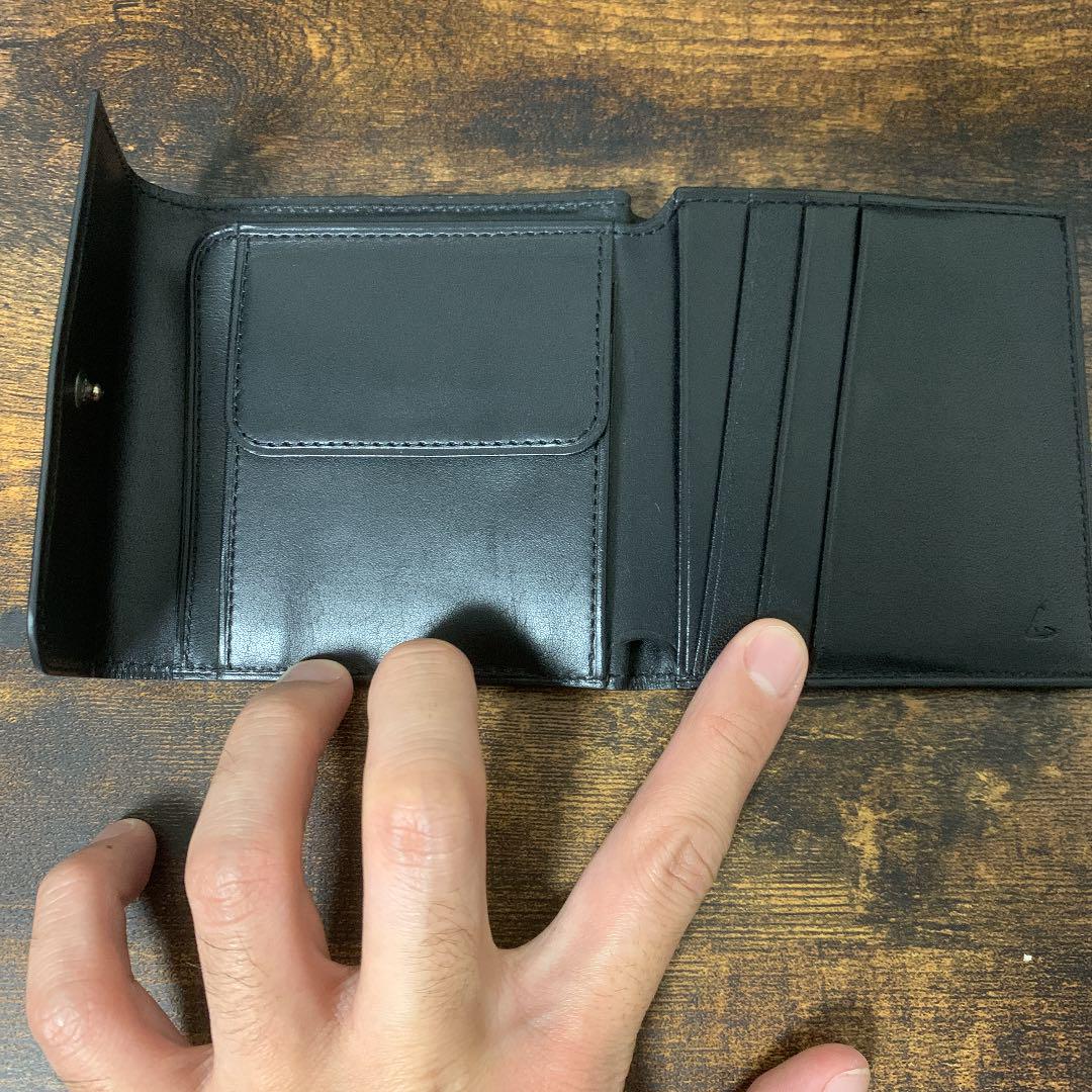 得価日本製 土屋鞄ブラックヌメ スモールウォレット美品 JPGQt-m84127318010 再入荷新作